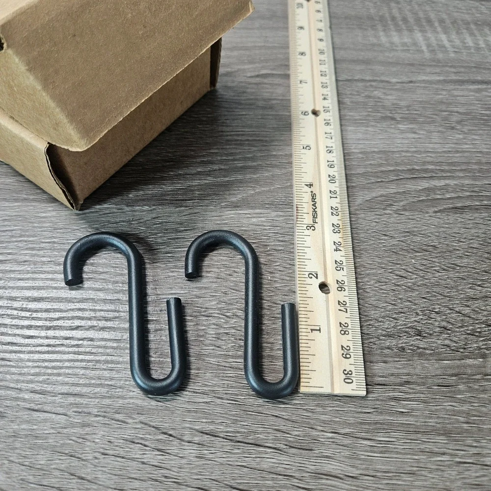 Longaberger Metalworks Wrought Iron S Hook 2 Pack Black Hanging Hooks 71129